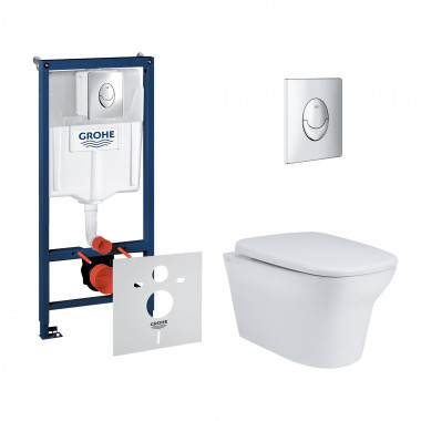 4 SD00048485 Набор инсталляция 4 в 1 Grohe Rapid SL 38721001 + унитаз с сиденьем Qtap Gemini QT25332614EW