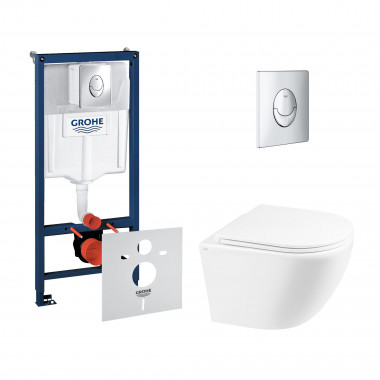 4 SD00048490 Набор инсталляция 4 в 1 Grohe Rapid SL 38721001 + унитаз с сиденьем Qtap Robin QT1333046ENRW