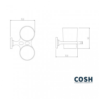 3 SD00028318 Стакан двойной с держателем для щеток Cosh (CRM)S-80-914
