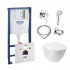 4 SD00038261 Комплект инсталляция Grohe Rapid SL 38772001 + унитаз с сиденьем Qtap Jay QT07335176W + набор для гигиенического душа со смесителем Grohe BauClassic 111048