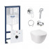 4 SD00038271 Комплект инсталляция Grohe Rapid SL 38827000 + унитаз с сиденьем Qtap Jay QT07335176W + набор для гигиенического душа со смесителем Grohe BauLoop 111042