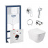 4 SD00038291 Комплект инсталляция Grohe Rapid SL 38722001 + унитаз с сиденьем Qtap Crow QT05335170W + набор для гигиенического душа со смесителем Grohe BauLoop 111042