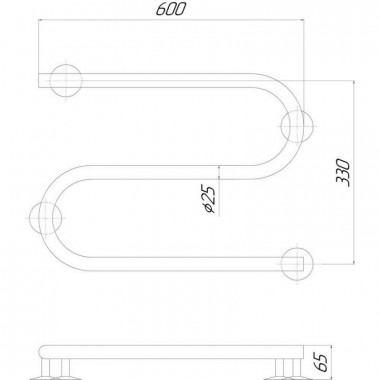 3 SD00035375 Полотенцесушитель электрический Qtap Snake (CRM) 600х330 RE