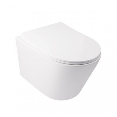 4 SD00036227 Унитаз подвесной Qtap Swan безободковый с сиденьем Slim Soft-close QT16335178W