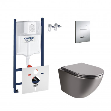 4 SD00048538 Набор инсталляция 4 в 1 Grohe Rapid SL 3884000G + унитаз с сиденьем Qtap Robin QT1333046ENRMB