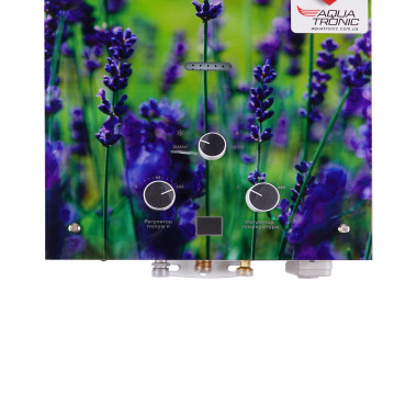 3 SD00049473 Колонка газовая дымоходная Aquatronic JSD20-AG108 10 л с режимом Зима/Лето, панель из стекла с рисунком цветы
