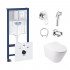 4 SD00038283 Комплект инсталляция Grohe Rapid SL 38827000 + унитаз с сиденьем Qtap Swan QT16335178W + набор для гигиенического душа со смесителем Grohe BauLoop 111042