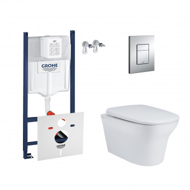 4 SD00048544 Набор инсталляция 4 в 1 Grohe Rapid SL 3884000G + унитаз с сиденьем Qtap Gemini QT25332614EW