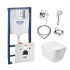 4 SD00038285 Комплект инсталляция Grohe Rapid SL 38772001 + унитаз с сиденьем Qtap Crow QT05335170W + набор для гигиенического душа со смесителем Grohe BauClassic 111048