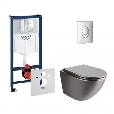 4 SD00048479 Набор инсталляция 4 в 1 Grohe Rapid SL 38721001 + унитаз с сиденьем Qtap Robin QT1333046ENRMB