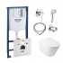 4 SD00038276 Комплект инсталляция Grohe Rapid SL 38772001 + унитаз с сиденьем Qtap Swan QT16335178W + набор для гигиенического душа со смесителем Grohe BauClassic 111048