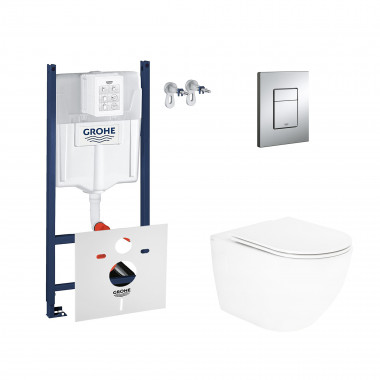 4 SD00048534 Набор инсталляция 4 в 1 Grohe Rapid SL 3884000G + унитаз с сиденьем Qtap Robin QT13332141ERW